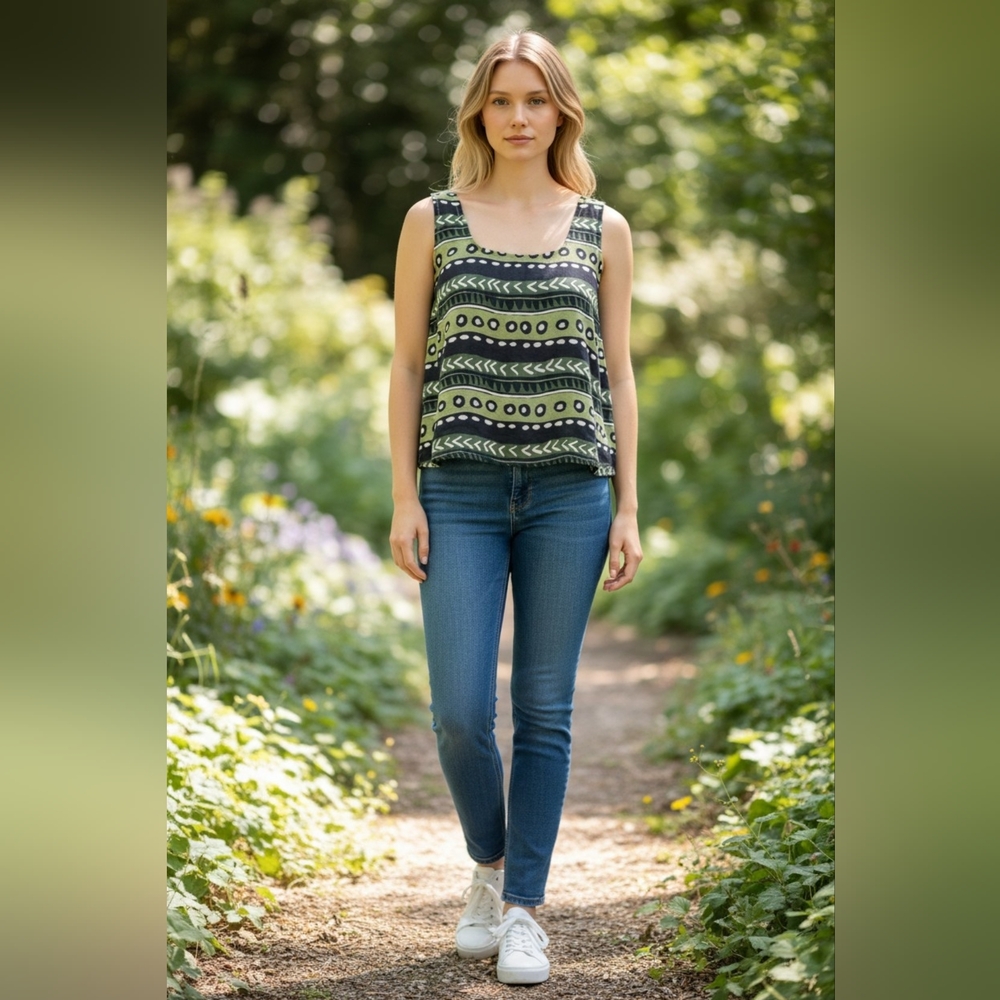 Tahari Women's Linen Tank Top - Picture 2 of 5